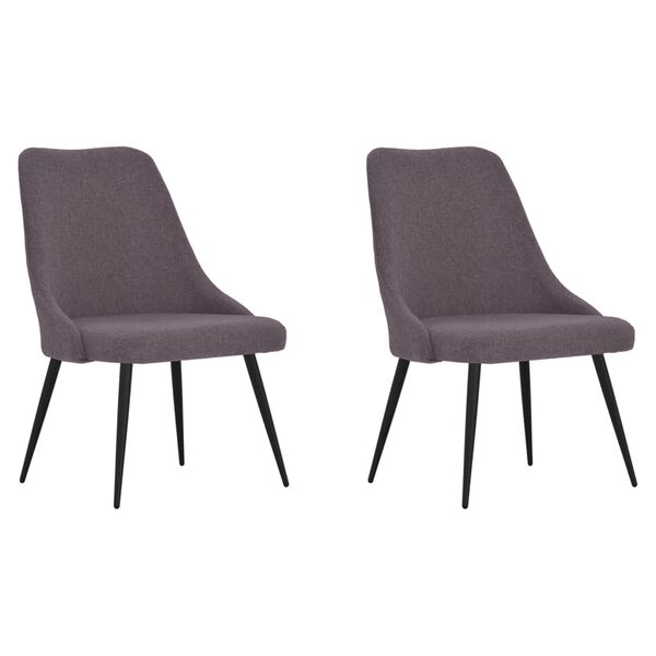 vidaXL Chaises &agrave; manger lot de 2 taupe tissu