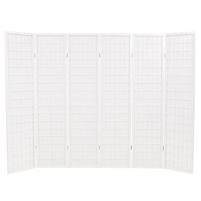 vidaXL Cloison de séparation 6 panneaux Style japonais 240x170cm Blanc