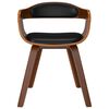 vidaXL Chaises &agrave; manger lot de 4 noir bois courb&eacute; et similicuir