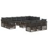 vidaXL Ensemble de canap&eacute; de jardin 14 pcs Gris polyrotin