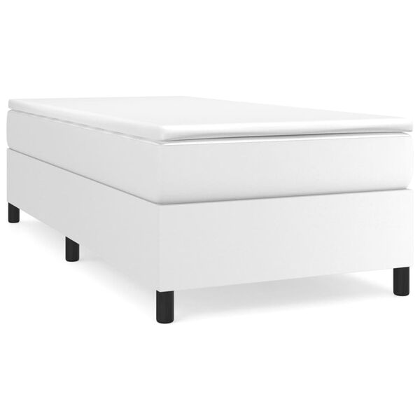 vidaXL Sommier &agrave; lattes de lit avec matelas Blanc 80x200 cm Similicuir