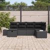 vidaXL Ensemble de canap&eacute; de jardin avec coussin 6 pcs Noir polyrotin