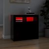 vidaXL Buffet avec lumières LED noir 80x35x75 cm