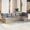 vidaXL Ensemble de Canap&eacute;s 7 pcs Beige et Gris clair polyrotin