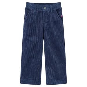 vidaXL Pantalons pour enfants velours c&ocirc;tel&eacute; bleu marine 92