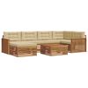 vidaXL Ensemble de canap&eacute;s d'ext&eacute;rieur 7 pcs Naturel et Beige