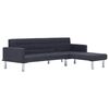 vidaXL Canap&eacute;-lit en L Gris fonc&eacute; Polyester