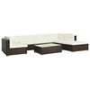 vidaXL Salon de jardin 8 pcs avec coussins r&eacute;sine tress&eacute;e marron