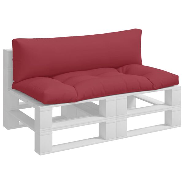 vidaXL Coussins de palette lot de 2 rouge bordeaux tissu