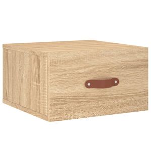 vidaXL Table de chevet murale ch&ecirc;ne sonoma 35x35x20 cm