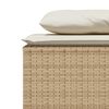 vidaXL Ensemble &agrave; manger de jardin et coussins 3 pcs Beige poly rotin