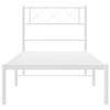 vidaXL Cadre de lit m&eacute;tal sans matelas avec t&ecirc;te de lit blanc 90x200cm