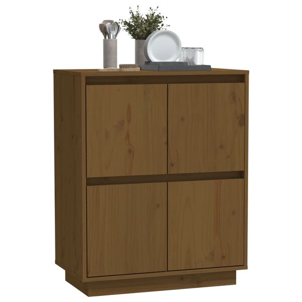 vidaXL Buffet Marron miel 60x34x75 cm Bois massif de pin