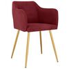 vidaXL Chaises &agrave; manger lot de 2 Rouge bordeaux Velours