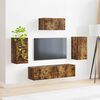 vidaXL Ensemble meuble TV 5 pcs Ch&ecirc;ne fum&eacute; Bois d'ing&eacute;nierie