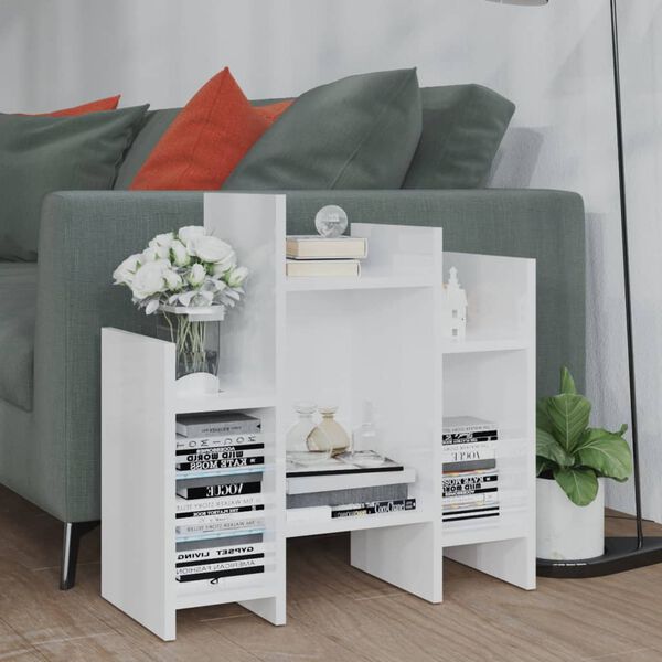 vidaXL Armoire lat&eacute;rale Blanc brillant 60x26x60 cm Agglom&eacute;r&eacute;