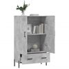 vidaXL Buffet haut gris b&eacute;ton 69,5x31x115 cm bois d'ing&eacute;nierie