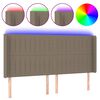 vidaXL T&ecirc;te de lit &agrave; LED Taupe 203x16x118/128 cm Tissu