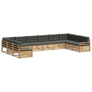 vidaXL Ensembles de canap&eacute;s 10 pc Blanc et anthracite Polyester
