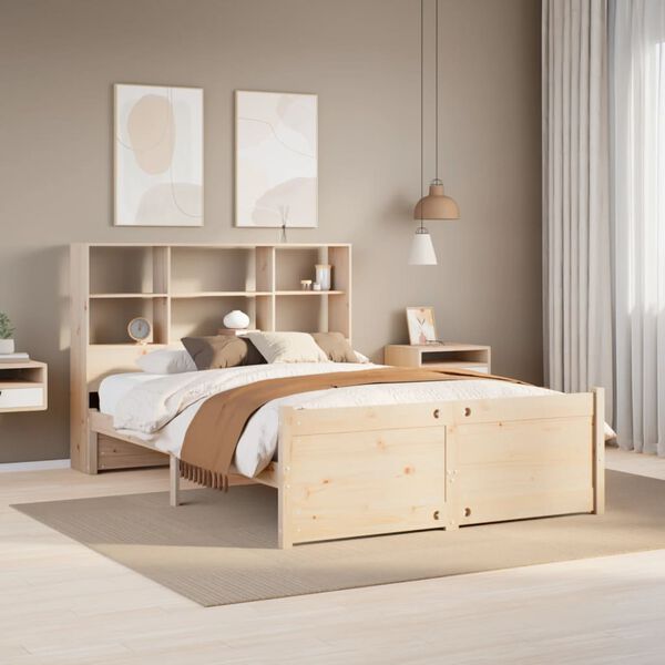 vidaXL Lit biblioth&egrave;que sans matelas 150x200 cm bois massif de pin