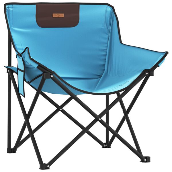 vidaXL Chaise de camping avec poche pliable lot de 2 bleu vif