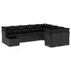 vidaXL Salon de jardin 10 pcs avec coussins noir r&eacute;sine tress&eacute;e