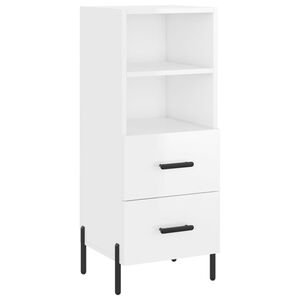 vidaXL Buffet Blanc brillant 34,5x34x90 cm Bois d'ing&eacute;nierie