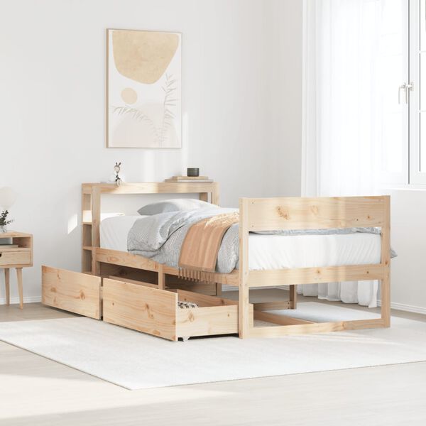 vidaXL Cadre de lit sans matelas 75x190 cm bois de pin massif