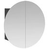 vidaXL Armoire de salle de bain miroir rond et LED Gris 40x40x17,5 cm
