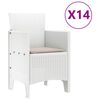 vidaXL Ensemble de salle &agrave; manger de jardin avec coussins 15 pcs Blanc