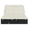 vidaXL Transat 2 places avec toit pliable noir 213x118x97 cm