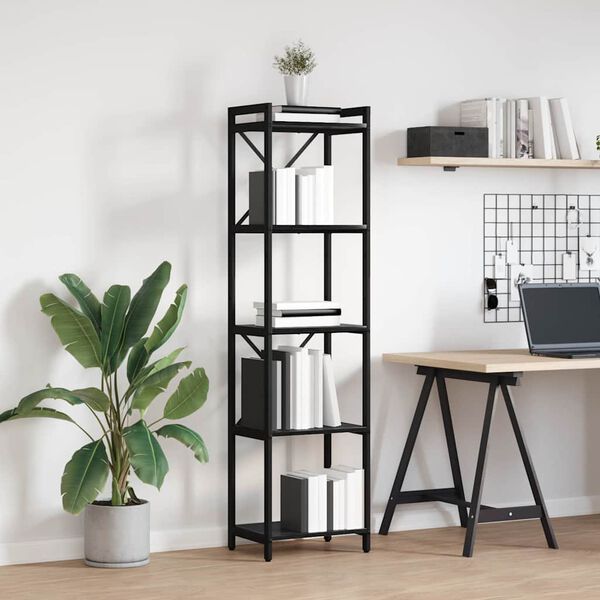vidaXL &Eacute;tag&egrave;re Ch&ecirc;ne noir 40 x 30 x 155 cm Bois d'ing&eacute;nierie