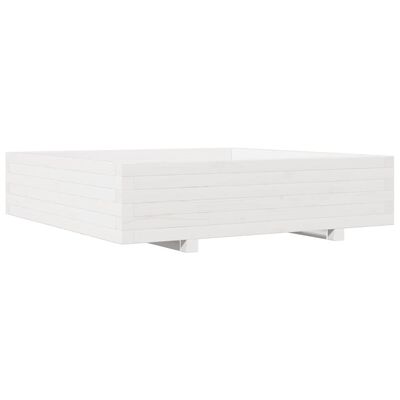 vidaXL Jardinière blanc 100x100x26,5 cm bois de pin massif