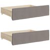 vidaXL Lit de jour avec gigogne et tiroirs taupe 100x200 cm tissu