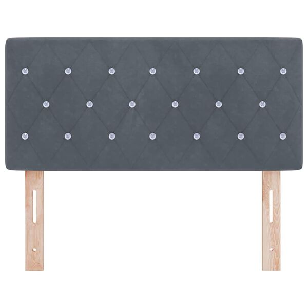 vidaXL T&ecirc;te de lit avec t&ecirc;te de lit Gris fonc&eacute; 90 cm Cuir synth&eacute;tique