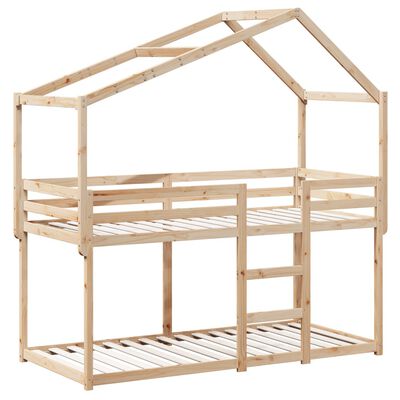 vidaXL Lit superposé avec toit 75x190 cm bois de pin massif