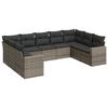 vidaXL Salon de jardin 9 pcs avec coussins gris r&eacute;sine tress&eacute;e