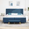 vidaXL Lit &agrave; ressorts avec matelas Bleu 200 x 200 cm tissu