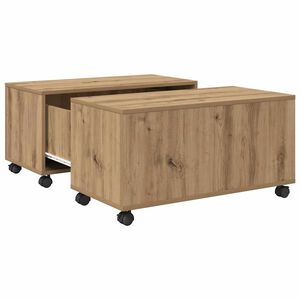 vidaXL Table basse Ch&ecirc;ne artisanal 75 x 75 x 38 cm Bois d'ing&eacute;nierie