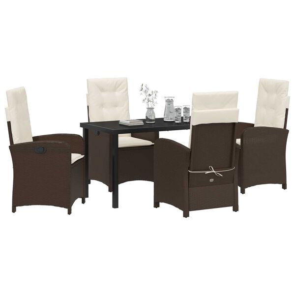 vidaXL Ensemble de salle &agrave; manger pour jardin 5 pcs Marron polyrotin