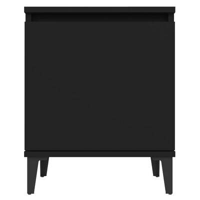 vidaXL Table de chevet avec pieds en métal Noir 40x30x50 cm