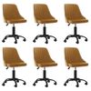 vidaXL Chaises pivotantes &agrave; manger lot de 6 marron velours
