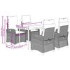 vidaXL Ensemble &agrave; manger de jardin 5 pcs et coussins marron poly rotin