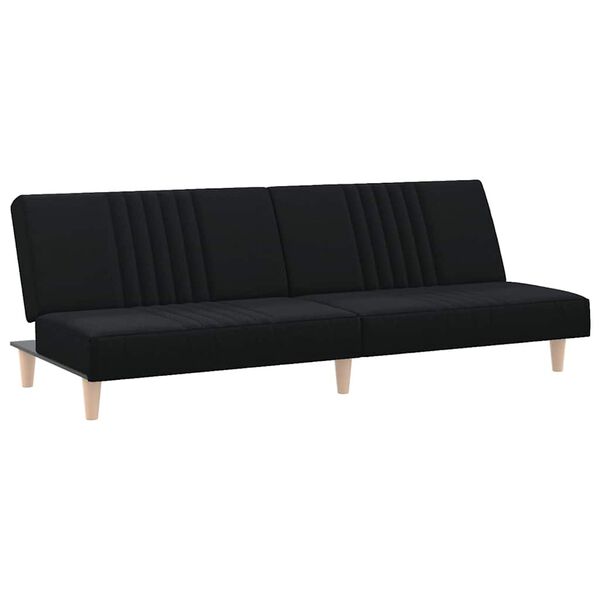 vidaXL Canap&eacute;-lit noir tissu