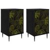 vidaXL Table de chevet ELBURG 2 pc Ch&ecirc;ne noir 36 x 33 x 61 cm