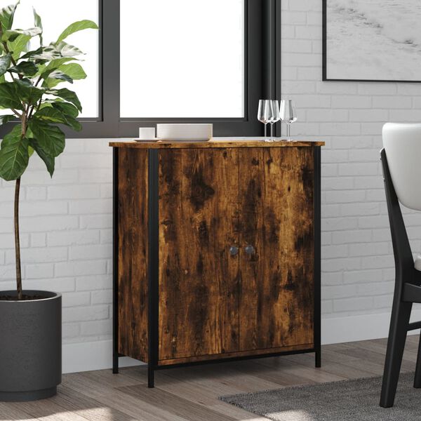 vidaXL Buffet ch&ecirc;ne fum&eacute; 70x30x80 cm bois d'ing&eacute;nierie
