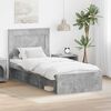 vidaXL Cadre de lit avec t&ecirc;te de lit Gris B&eacute;ton 75 x 190 cm Pin massif