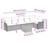 vidaXL Ensemble de canap&eacute; de jardin avec coussin 7 pcs Noir polyrotin