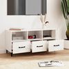 vidaXL Meuble TV Blanc brillant 102x35x50 cm Bois d'ing&eacute;nierie