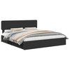 vidaXL Lit de Rangement R&eacute;glable Noir 200 x 200 cm Bois d'ing&eacute;nierie